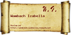 Wambach Izabella névjegykártya